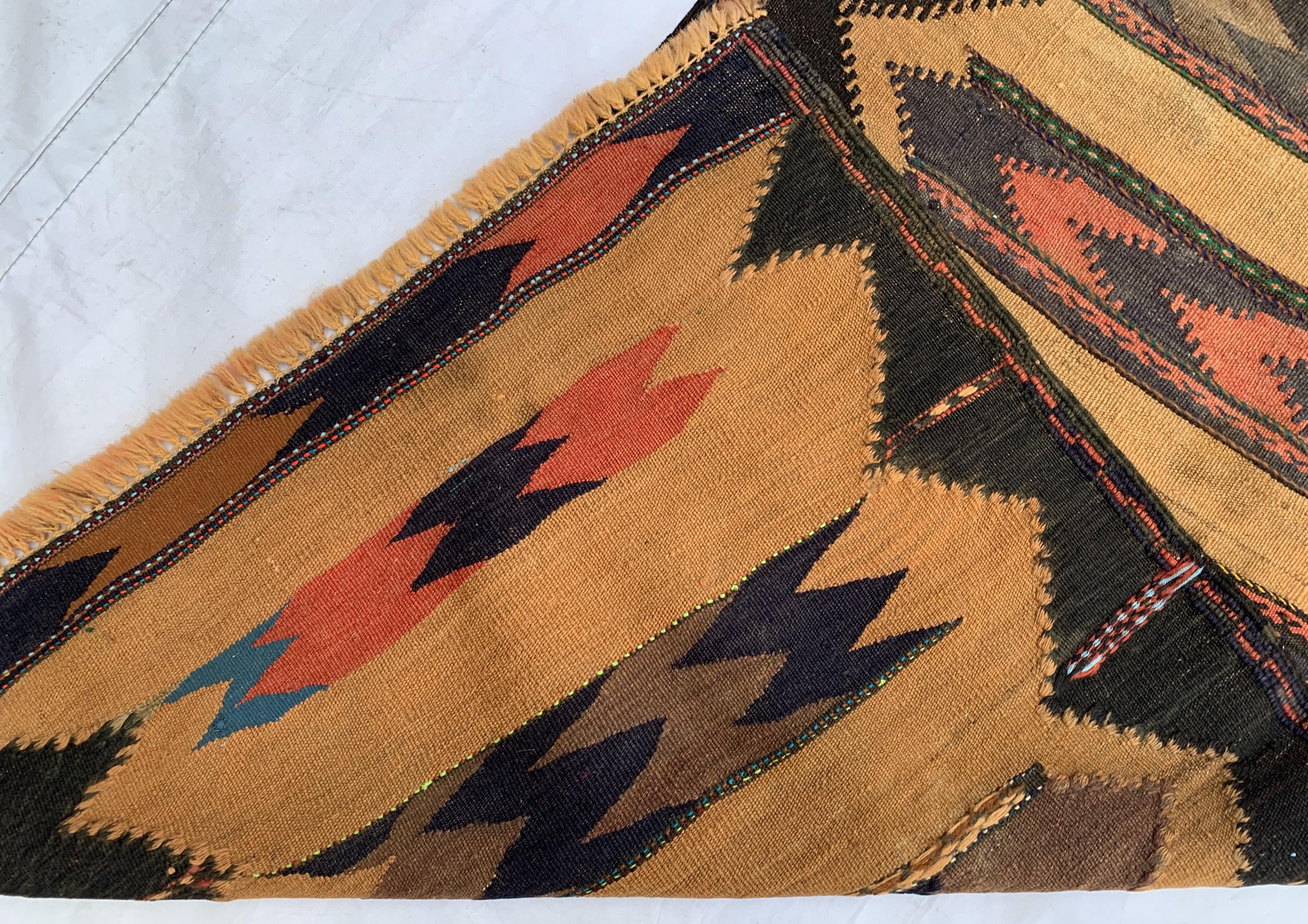 Vintage Kilim Runner Rug 2'1x6'5ft – Handwoven Wool Hallway Runner, Boho Tribal Carpet, Rustic Afghan Narrow Rug, Ethnic Area Decor