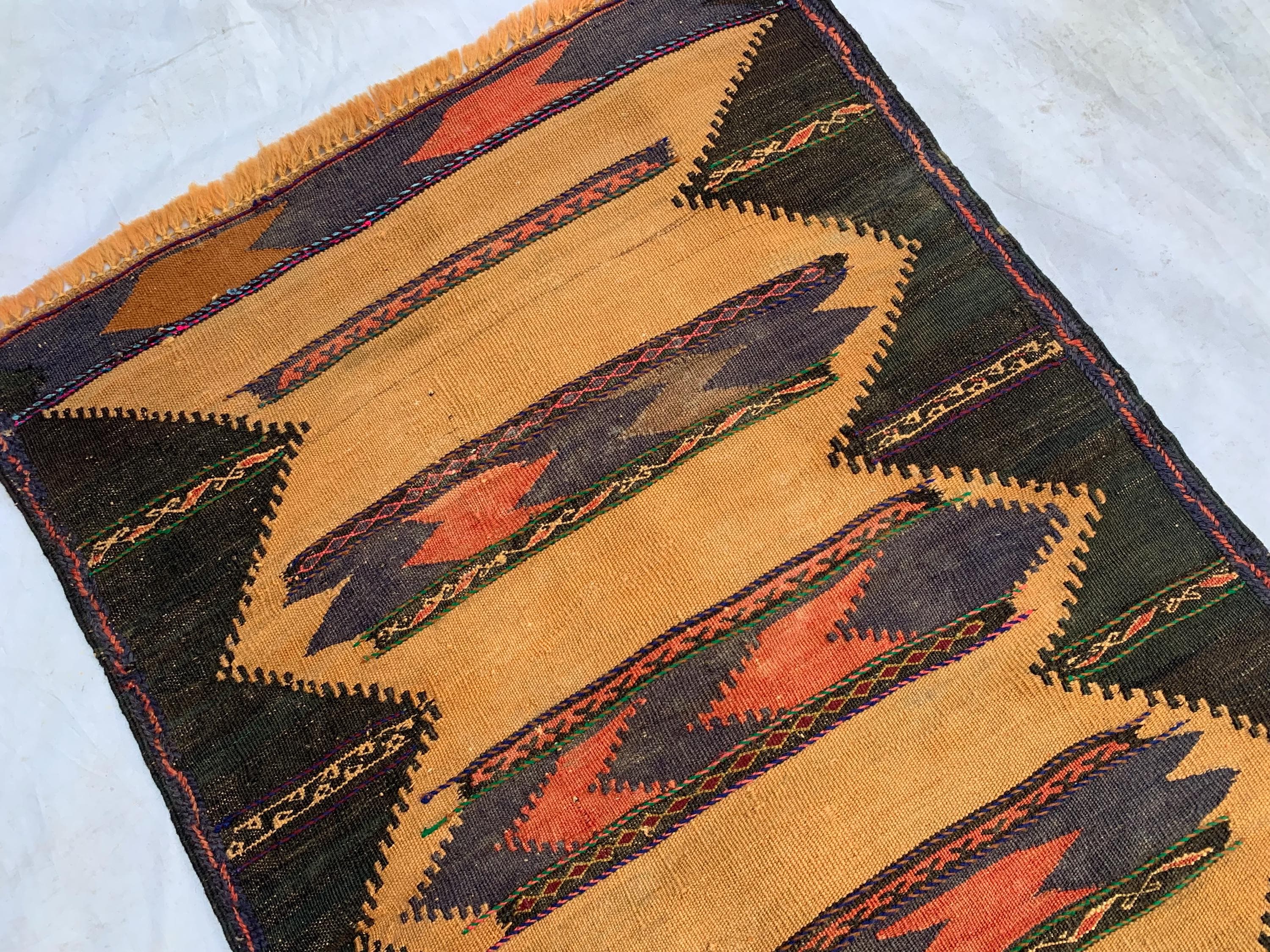 Vintage Kilim Runner Rug 2'1x6'5ft – Handwoven Wool Hallway Runner, Boho Tribal Carpet, Rustic Afghan Narrow Rug, Ethnic Area Decor