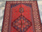 4x6ft Kitchen Rug Vintage Tribal Kilim Rug – Handwoven Wool Rug | Afghan Nomadic Carpet | Geometric Pattern | Boho Decor, Hallway Rug