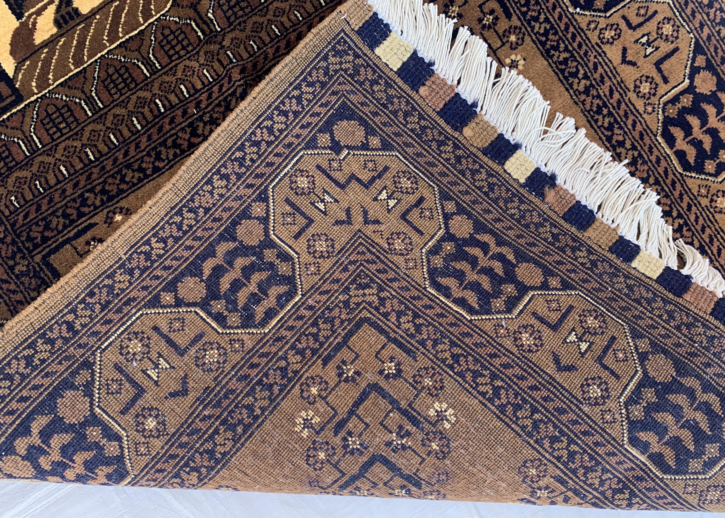 4.5x2.11 Handwoven Beljik Bukhara Prayer Rug – Turkmen Vintage Wool Islamic Mat, Red Tribal Design, Muslim Prayer Carpet, Muslim Gift