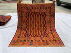 Vintage Herati Kilim Rug 3'5x4'2ft – Handwoven Wool Wall Hanging, Tribal Flatweave Rug, Boho Accent Carpet, Persian Small Decor 130x107cm