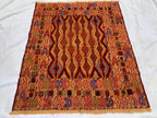 Vintage Herati Kilim Rug 3'5x4'2ft – Handwoven Wool Wall Hanging, Tribal Flatweave Rug, Boho Accent Carpet, Persian Small Decor 130x107cm