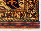 4x6ft, Vintage Baluchi Rug – Turkmen Handwoven Wool Tribal Area Rug, Persian Nomadic Carpet, Boho Decor, Geometric Oriental Rug, Bedroom Rug