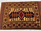 4x6ft, Vintage Baluchi Rug – Turkmen Handwoven Wool Tribal Area Rug, Persian Nomadic Carpet, Boho Decor, Geometric Oriental Rug, Bedroom Rug