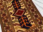 4x6ft, Vintage Baluchi Rug – Turkmen Handwoven Wool Tribal Area Rug, Persian Nomadic Carpet, Boho Decor, Geometric Oriental Rug, Bedroom Rug