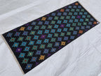 3x7ft, Handwoven Afghan Kilim Runner Rug – Geometric Tribal Pattern, Multicolor on Black, Wool Flatweave Hallway Rug, Kitchen Rug, 199x81cm