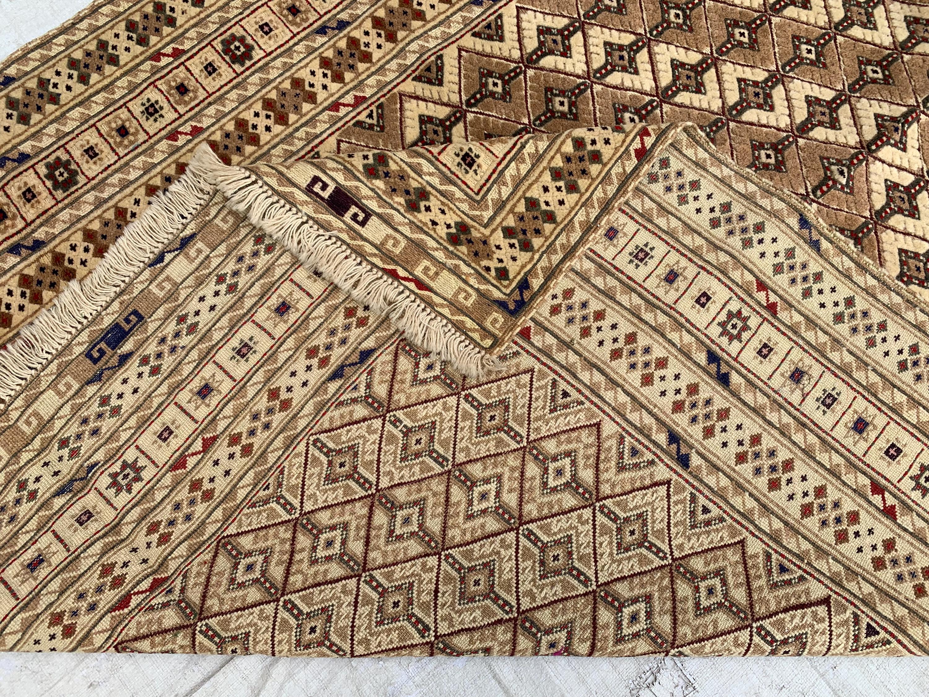 4'9x6'3ft, Herati Kilim Rug – Handmade Flatweave Wool Area Carpet | Persian Tribal Geometric Boho Decor | Large Woven Rug for Living Room