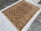 4'9x6'3ft, Herati Kilim Rug – Handmade Flatweave Wool Area Carpet | Persian Tribal Geometric Boho Decor | Large Woven Rug for Living Room