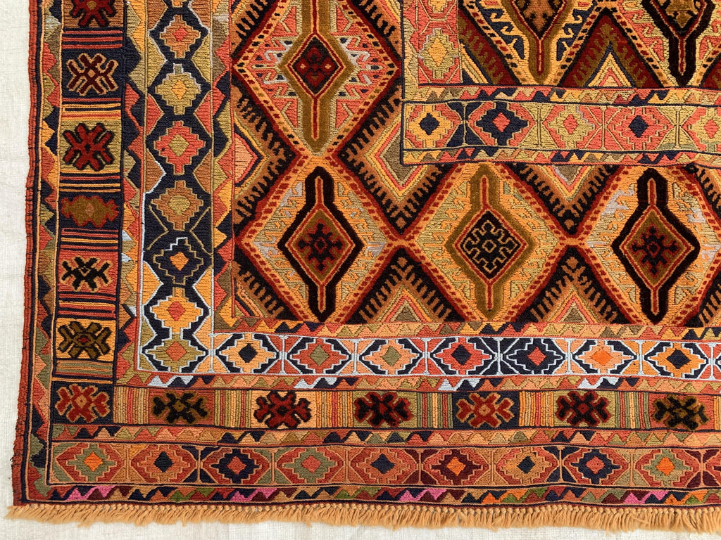 5x6ft, Tribal Kilim Rug – Handmade Wool Flatweave Persian Geometric Carpet | Boho Ethnic Area Rug for Living Room, Entryway or Wall Decor