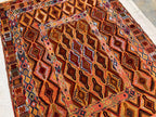 5x6ft, Tribal Kilim Rug – Handmade Wool Flatweave Persian Geometric Carpet | Boho Ethnic Area Rug for Living Room, Entryway or Wall Decor