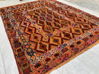 5x6ft, Tribal Kilim Rug – Handmade Wool Flatweave Persian Geometric Carpet | Boho Ethnic Area Rug for Living Room, Entryway or Wall Decor
