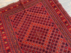 5x6ft, Flatweave Vintage Terracotta Kilim Rug, Turkmen Wool Rug, Afghan Geometric Rug, Living room rug, Bedroom rug, Farmhouse rug 185x150cm