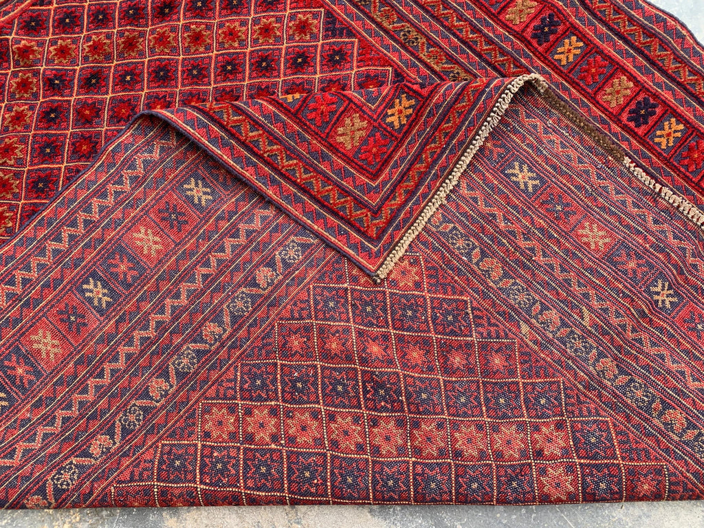 5x6ft, Flatweave Vintage Terracotta Kilim Rug, Turkmen Wool Rug, Afghan Geometric Rug, Living room rug, Bedroom rug, Farmhouse rug 185x150cm