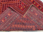 5x6ft, Flatweave Vintage Terracotta Kilim Rug, Turkmen Wool Rug, Afghan Geometric Rug, Living room rug, Bedroom rug, Farmhouse rug 185x150cm