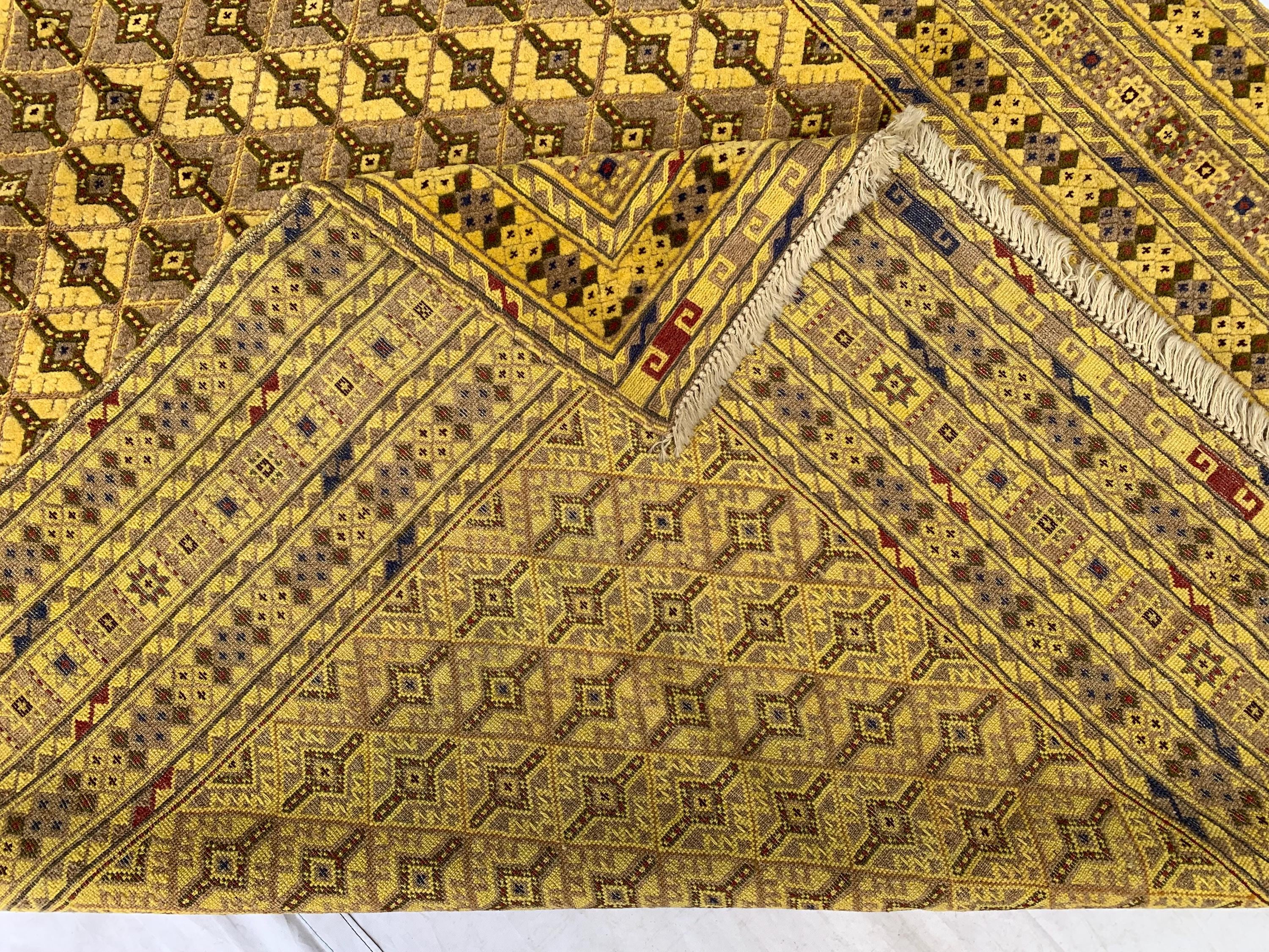 5.4x5ft, Flatweave Golden Yellow Kilim Rug, Turkmen Wool Rug, Afghan Handwoven Rug, Living Room Rug, Bedroom Rug, Farmhouse Rug 167x154 cm