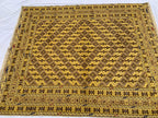 5.4x5ft, Flatweave Golden Yellow Kilim Rug, Turkmen Wool Rug, Afghan Handwoven Rug, Living Room Rug, Bedroom Rug, Farmhouse Rug 167x154 cm