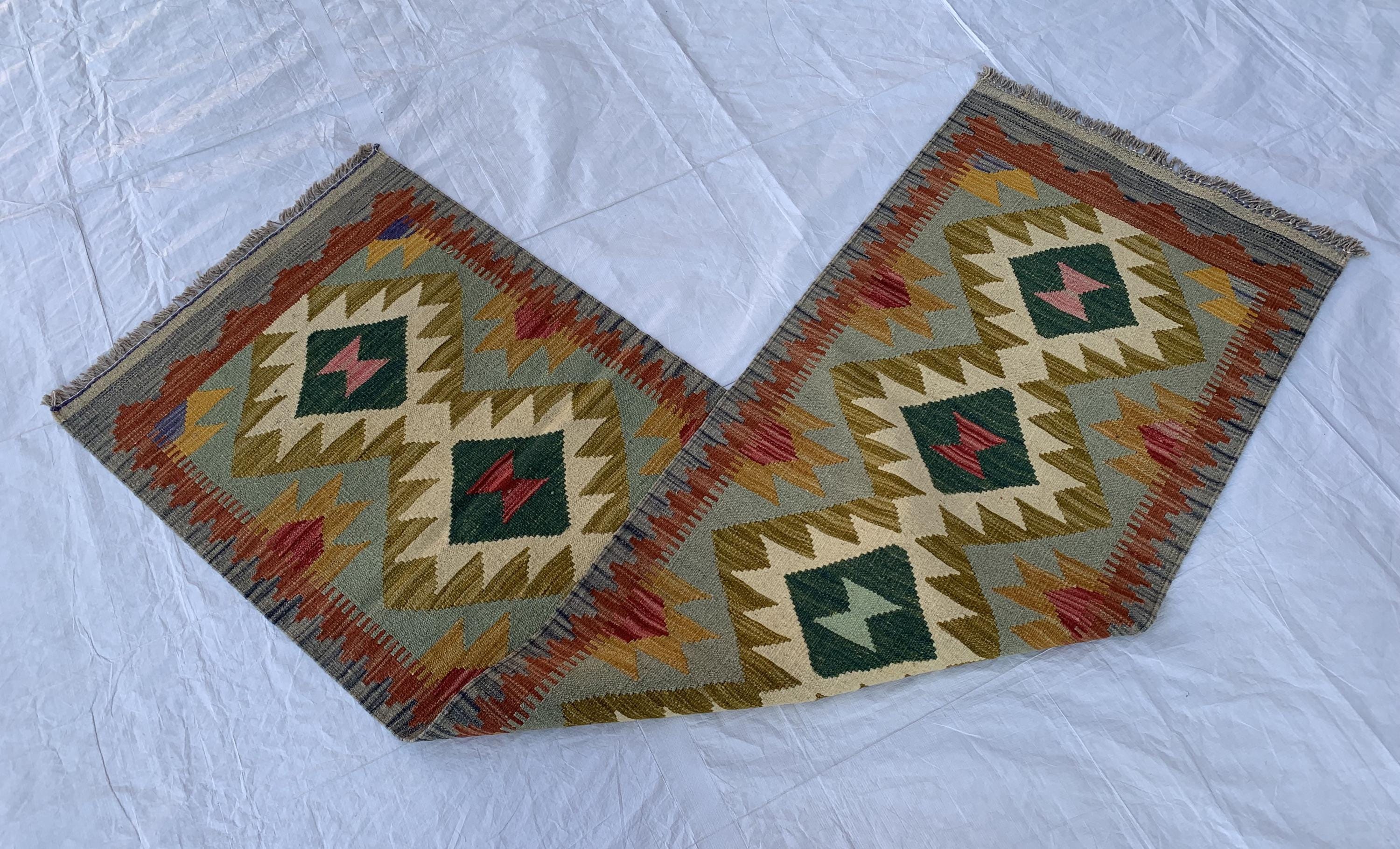 2x7 Hallway Rug, Afghan Handmade Kilim Rug, Turkmen Flatweave Wool Area Rug, Vegetable Dyed Rug, Kilim narrow rug, entryway rug 212x63 cm