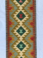 2x7 Hallway Rug, Afghan Handmade Kilim Rug, Turkmen Flatweave Wool Area Rug, Vegetable Dyed Rug, Kilim narrow rug, entryway rug 212x63 cm