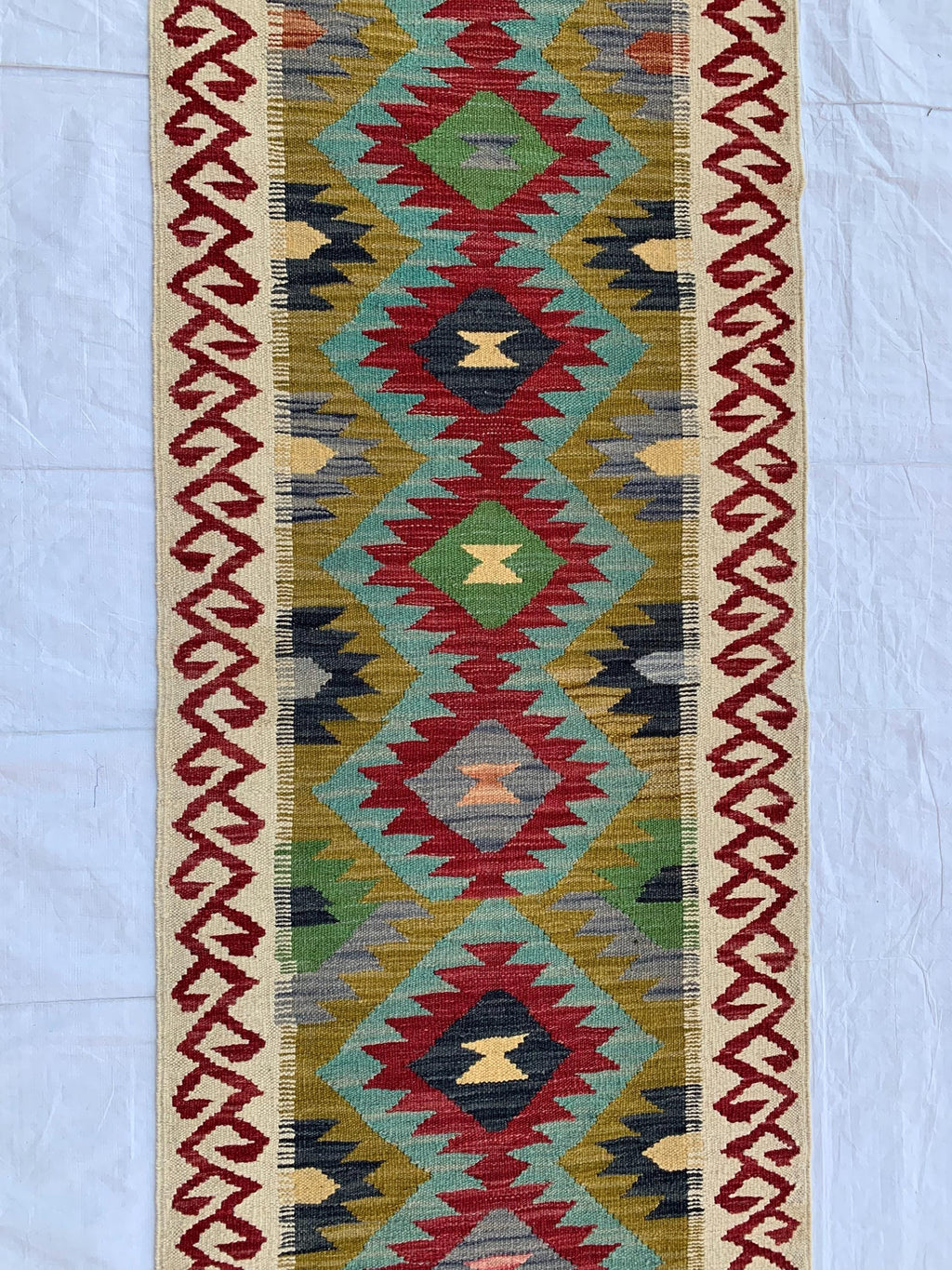 2x6ft, Flatweave Kilim Runner, Afghan Handmade Hallway Rug, Turkmen Wool Area Rug, Vegetable dyed Rug, Narrow Rug Entryway rug 200x67 cm