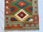2x6ft, Turkmen Handmade Afghan Wool Chobi Kilim, Flatweave Hallway Runner Rug, Vegetable Dyed Rug, Multi Color Kilim, for Entryway 187x67 cm