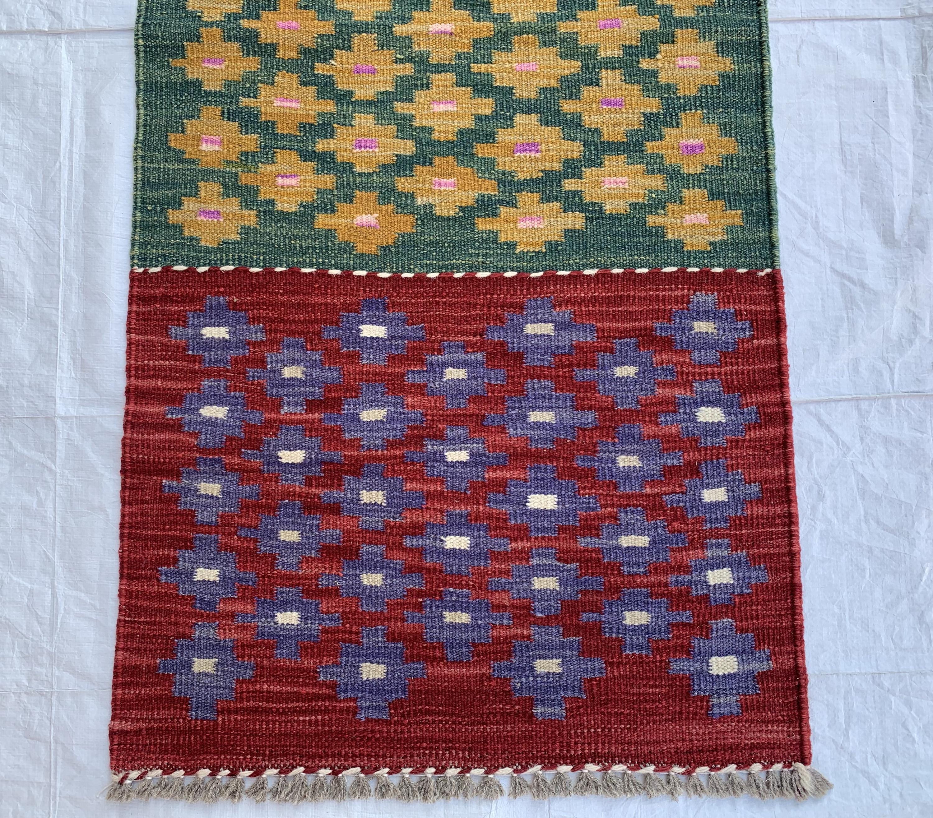 2x5 Short Hallway Kilim Rug, Turkmen Tribal Handmade Wool Area Rug, Flatweave vegetable dyed rug, Perfect for entryway, Kitchen, corridor