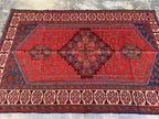 4x6ft Kitchen Rug Vintage Tribal Kilim Rug – Handwoven Wool Rug | Afghan Nomadic Carpet | Geometric Pattern | Boho Decor, Hallway Rug
