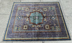 Modern Mamluk Rug 6.6x5.7 ft – Handwoven Afghan Carpet | Blue, Teal, Rust & Beige Oriental Design | Handmade Wool Area Rug 203 x 174cm19