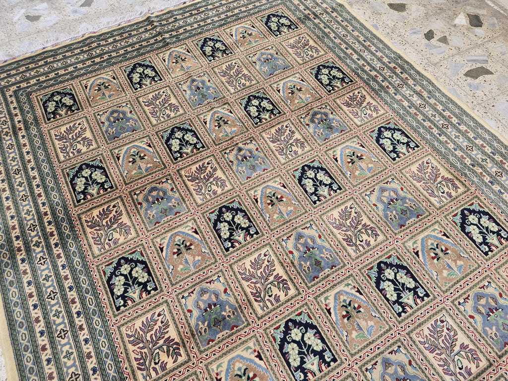 7x10ft, Handwoven Afghan Ayni Rug, Turkmen Large Wool Area Rug, Boho Home Decor Carpet, Living Room Rug, Bedroom Rug, 300x206 cm