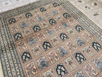 7x10ft, Handwoven Afghan Ayni Rug, Turkmen Large Wool Area Rug, Boho Home Decor Carpet, Living Room Rug, Bedroom Rug, 300x206 cm