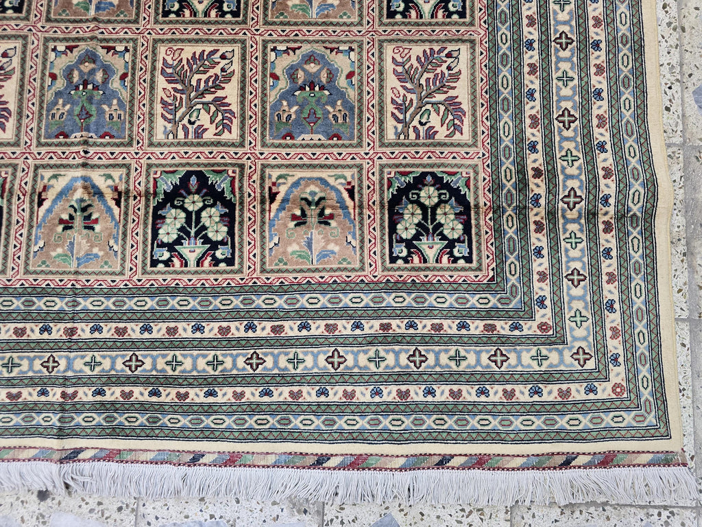 7x10ft, Handwoven Afghan Ayni Rug, Turkmen Large Wool Area Rug, Boho Home Decor Carpet, Living Room Rug, Bedroom Rug, 300x206 cm
