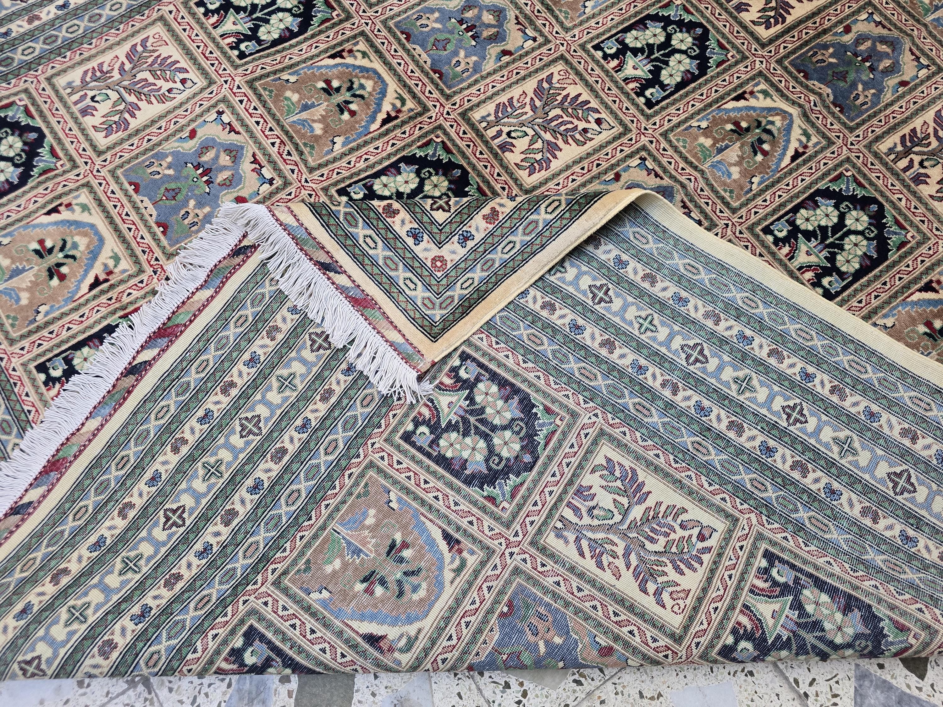 7x10ft, Handwoven Afghan Ayni Rug, Turkmen Large Wool Area Rug, Boho Home Decor Carpet, Living Room Rug, Bedroom Rug, 300x206 cm
