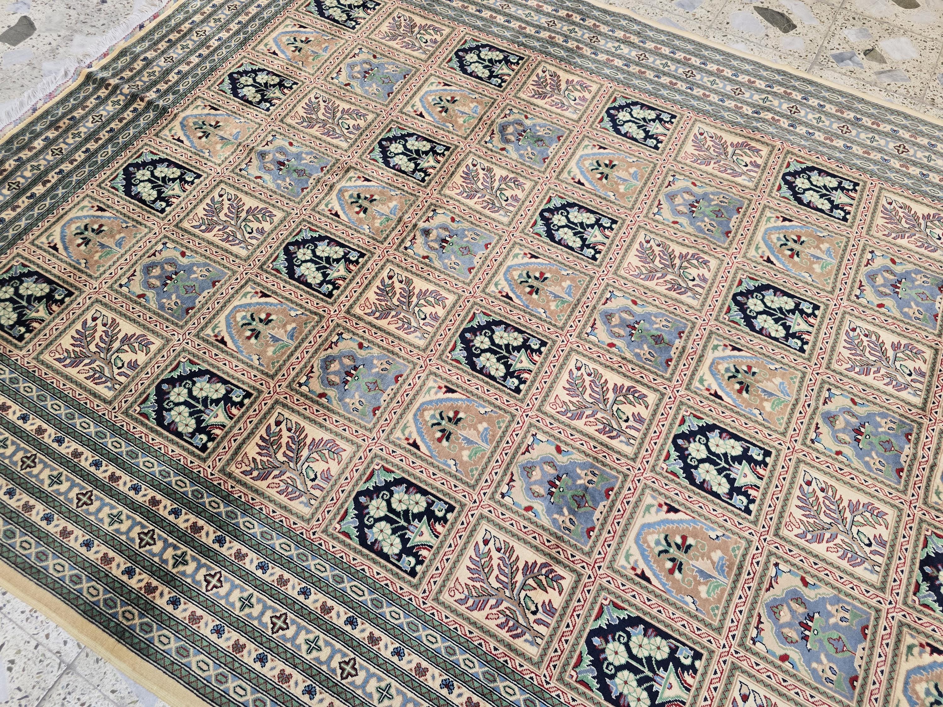 7x10ft, Handwoven Afghan Ayni Rug, Turkmen Large Wool Area Rug, Boho Home Decor Carpet, Living Room Rug, Bedroom Rug, 300x206 cm