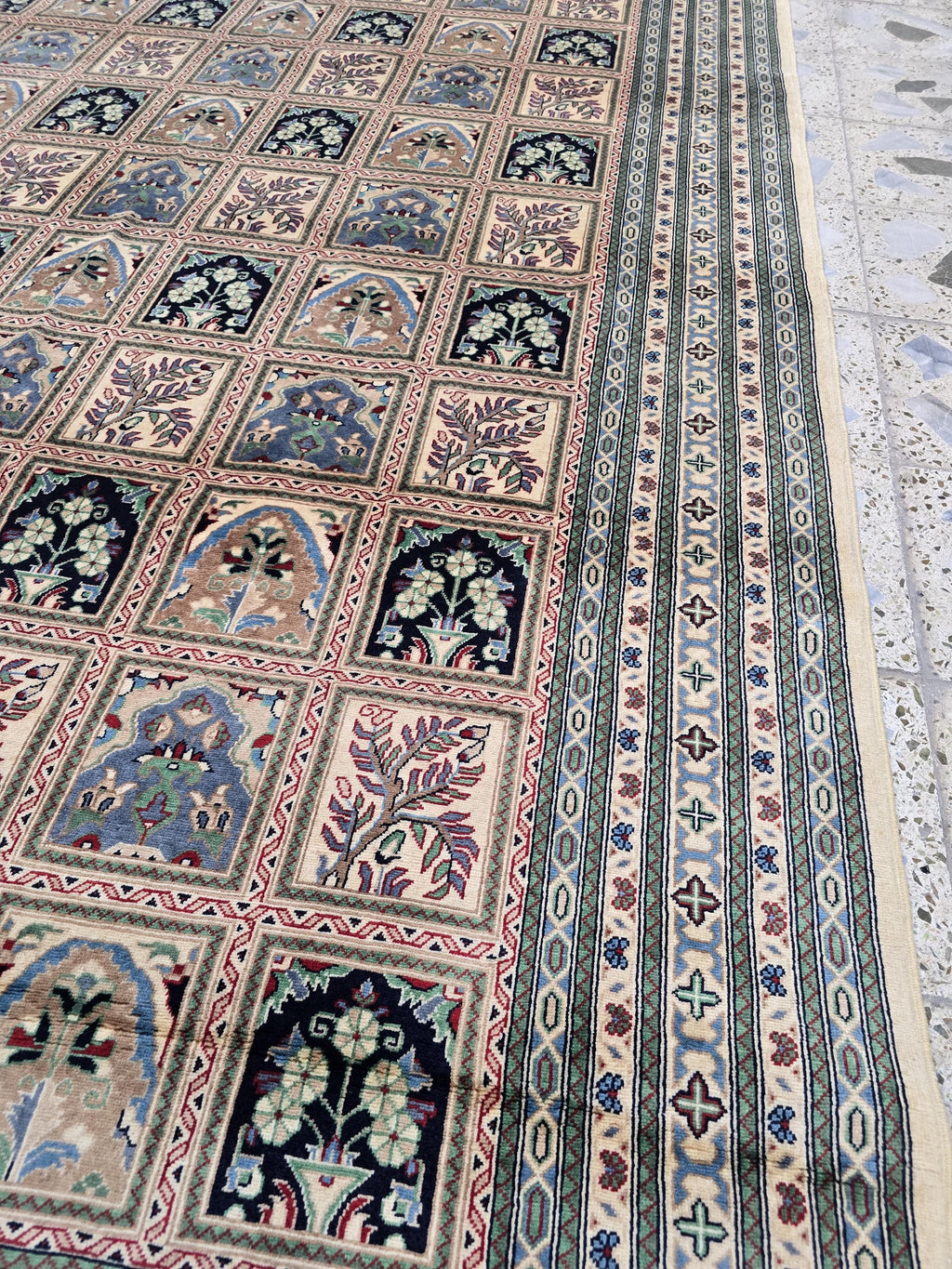7x10ft, Handwoven Afghan Ayni Rug, Turkmen Large Wool Area Rug, Boho Home Decor Carpet, Living Room Rug, Bedroom Rug, 300x206 cm