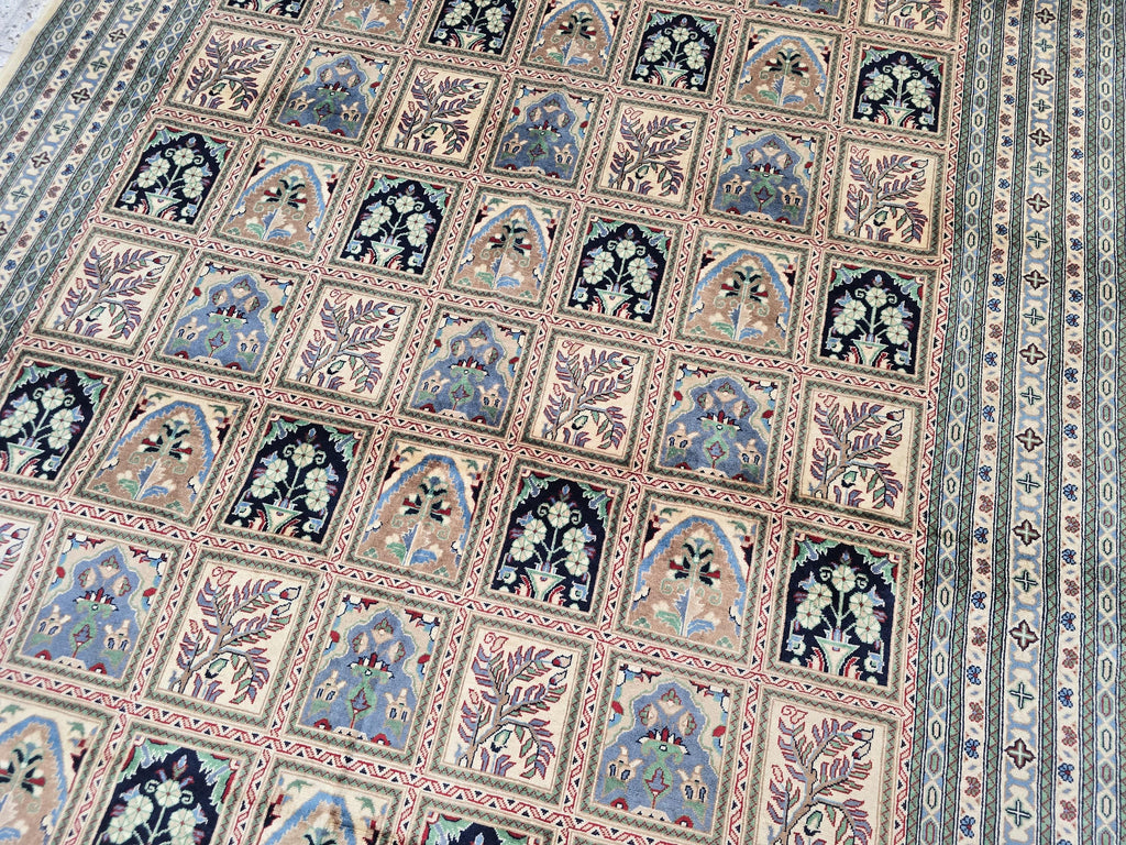 7x10ft, Handwoven Afghan Ayni Rug, Turkmen Large Wool Area Rug, Boho Home Decor Carpet, Living Room Rug, Bedroom Rug, 300x206 cm