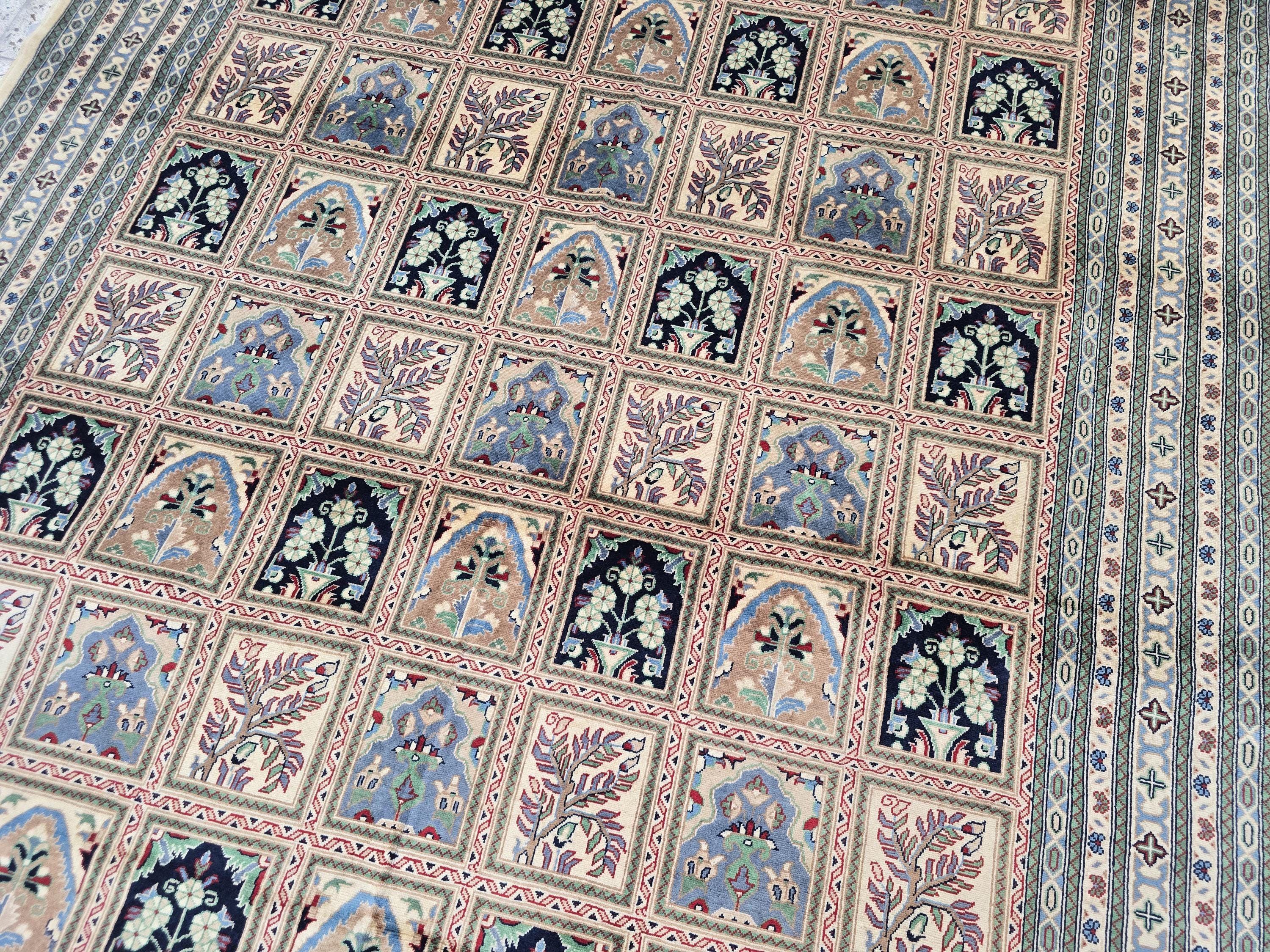 7x10ft, Handwoven Afghan Ayni Rug, Turkmen Large Wool Area Rug, Boho Home Decor Carpet, Living Room Rug, Bedroom Rug, 300x206 cm
