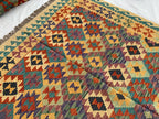 7x10ft Kilim Multicolor Rug – Large Handwoven Wool Area Rug, Tribal Afghan Flatweave Carpet, Boho decor, rug for living room 293x202 cm