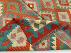 Large Handwoven Afghan Kilim Rug, 9.10x6.7ft, Flatweave Turkmen Wool Area Rug, Multicolor Kilim Rug, Rug for Farmhouse, Picnic Outdoor Use