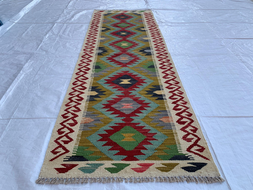 2x6ft, Flatweave Kilim Runner, Afghan Handmade Hallway Rug, Turkmen Wool Area Rug, Vegetable dyed Rug, Narrow Rug Entryway rug 200x67 cm