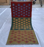 2x5 Short Hallway Kilim Rug, Turkmen Tribal Handmade Wool Area Rug, Flatweave vegetable dyed rug, Perfect for entryway, Kitchen, corridor