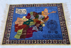 3x5ft, Handwoven Map of Afghanistan, Turkmen Wool Wall Hanging Perfect for Afghan Embassies, Restaurants, Offices In Foreign