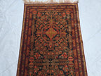Vintage Persian Runner Rug 90 Years Old – Handwoven Tribal Herati Design – Long Narrow Hallway Rug 12.6x2.8 ft – Wool Oriental Rug