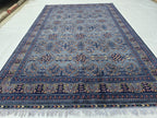 6x10 Large Bukhara Rug – Handwoven Silver Gray Wool Carpet – Traditional Afghan Design – Oriental Area Rug, Perfect for Living Room 300x199