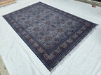6x10 Large Bukhara Rug – Handwoven Silver Gray Wool Carpet – Traditional Afghan Design – Oriental Area Rug, Perfect for Living Room 300x199