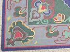 6.2x8.8ft Afghan Handmade Satranji Rug, Turkmen Geometric Rug, Green and Red Rug, Rug for Living Room, Bedroom