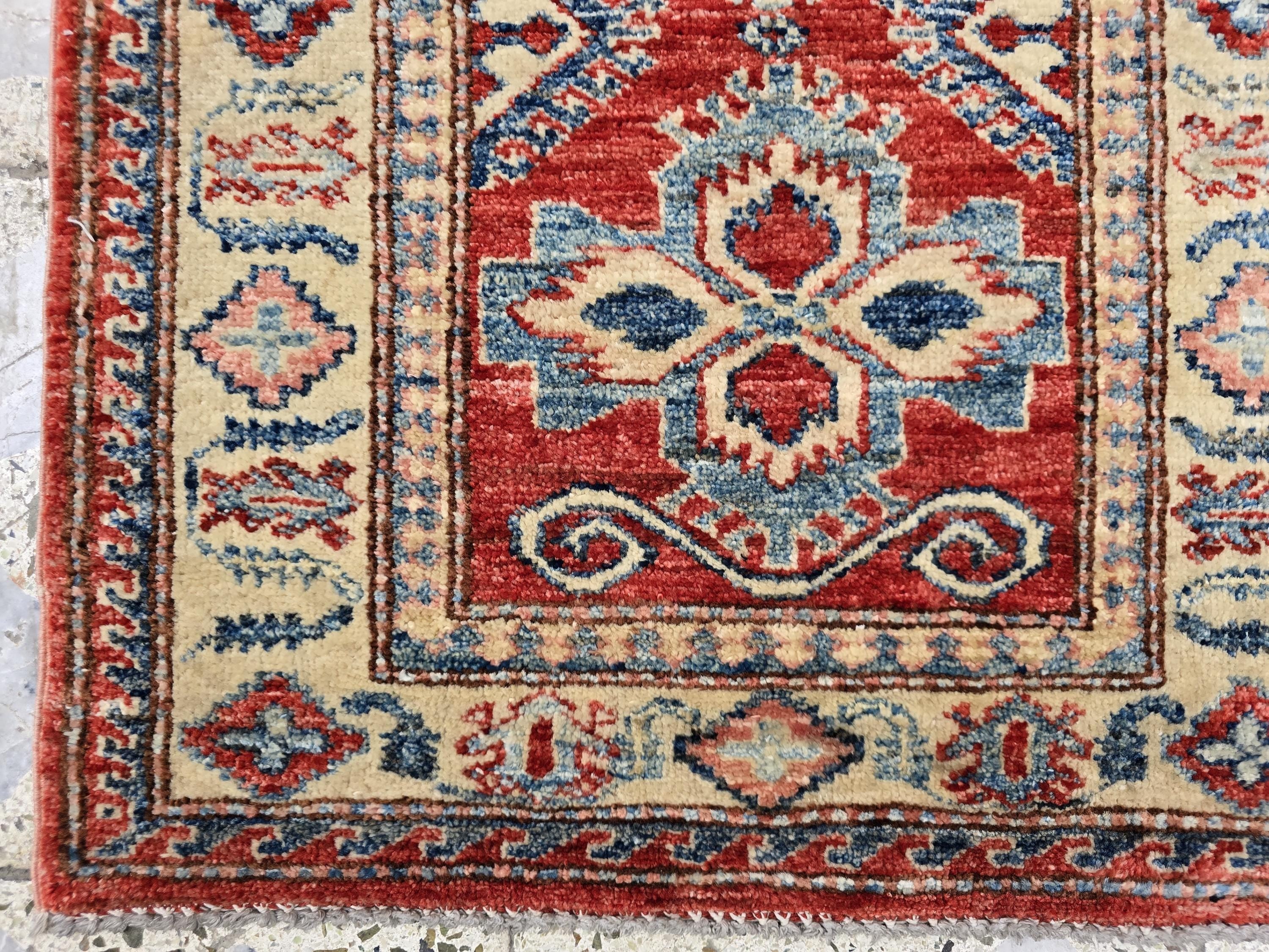Vintage Kazak Hallway Narrow Runner, 2x6ft Afghan Handwoven Antique Rug, Narrow Corridor Runner, Entryway Rug, Hallway Rug 204 x 60