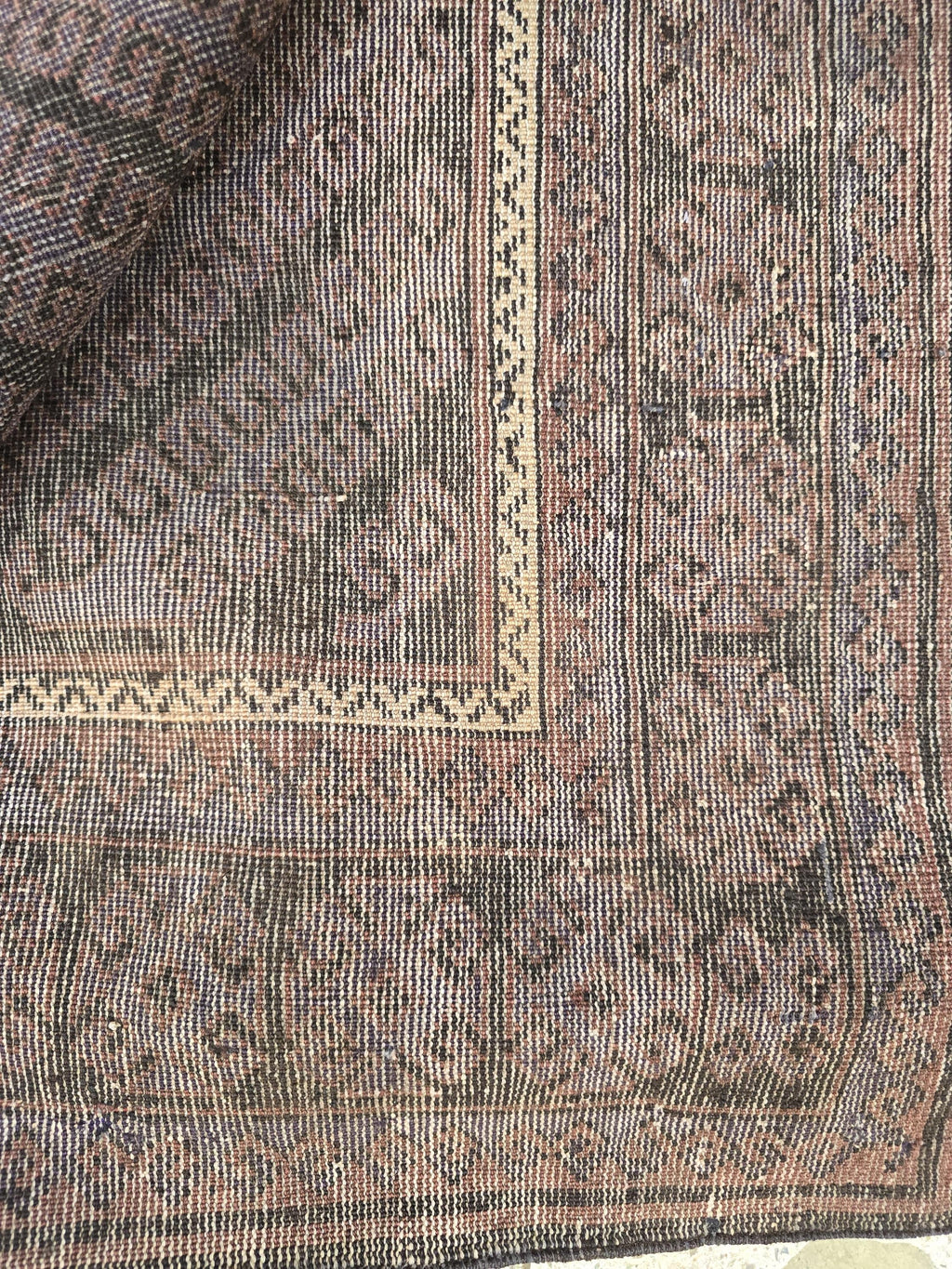 4x8 Vintage Baluchi Rug – Handwoven Tribal Afghan Wool Rug | Dark Geometric Design | Bohemian Floor Decor | Nomadic Carpet Art 233x130 cm