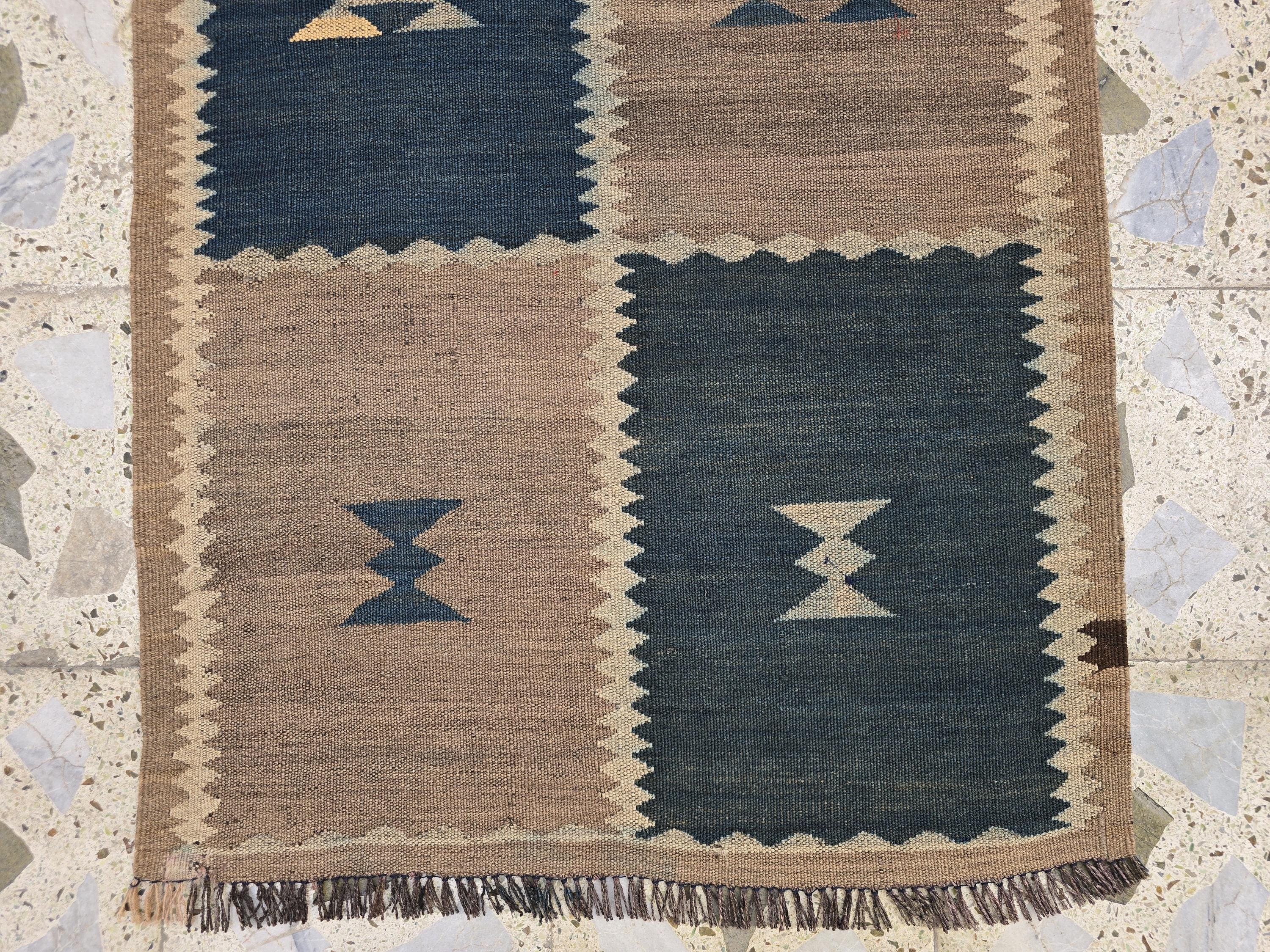 Vintage Kilim Runner Rug 9.9x2.5 ft – Handwoven Afghan Wool Hallway Rug | Tribal Geometric Pattern | Boho Rustic Long Corridor Carpet