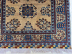 3x4 Afghan Handwoven Prayer Mat Jai Namaz, Turkmen Wool Geometric Rug, Soft Pile Beljik Jai Namaz