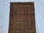 1930s Vintage Afghan Handwoven Rug, Turkmen Wool Area Rug, Collectible Antique Rare Piece, 3x6ft, Early 20th Century Tribal