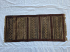 2x5 Vintage Afghan Handwoven Kilim, Turkmen Geometric Wool Rug, Antique Collectible Rare Piece, Early 20th Century Tribal Flatweave Kilim
